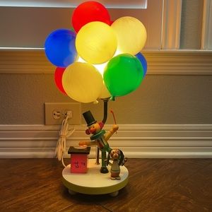 balloon lamp with clown and dog vintage